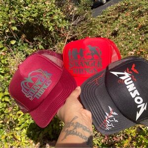 Burgundy Stranger Things Trucker Hat.
